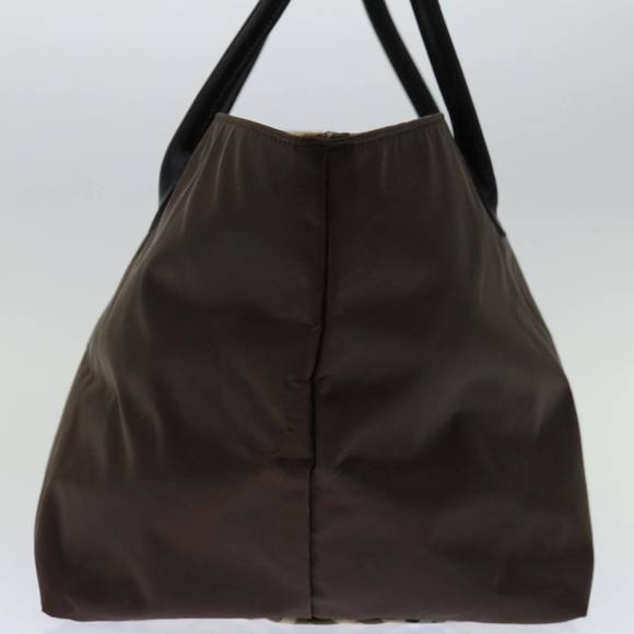 Burberrys Blue Label Hand Bag Nylon Brown Auth bs12550 - Picture 4 of 16